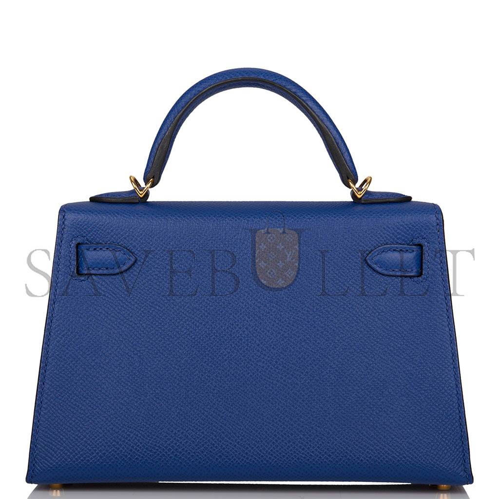 H**mes mini kelly ii epsom electric blue gold hardware (19*12*5.5cm)